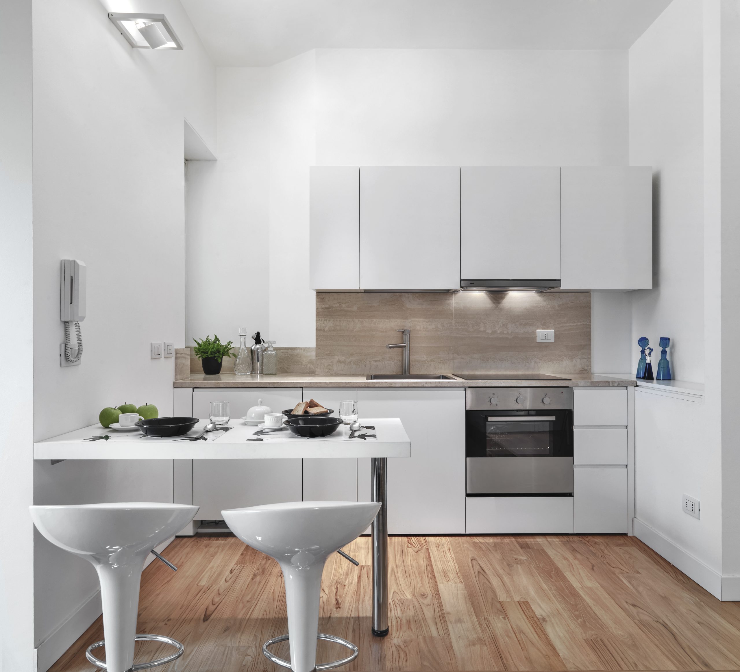 Modern Total White Kitchen Interior,