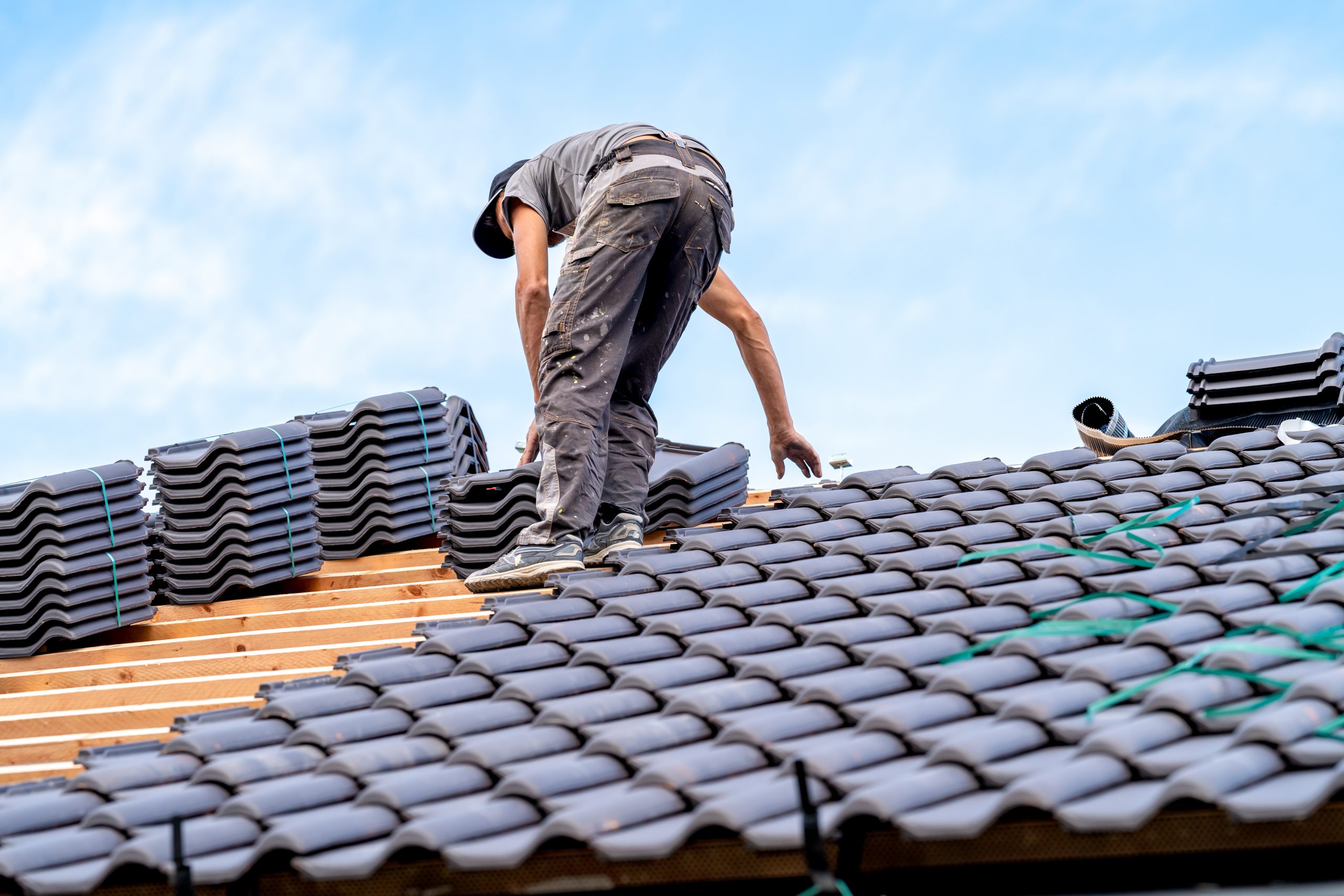New Bungalow Roof, Craftsman Installs Ceramic Tile Roofing
