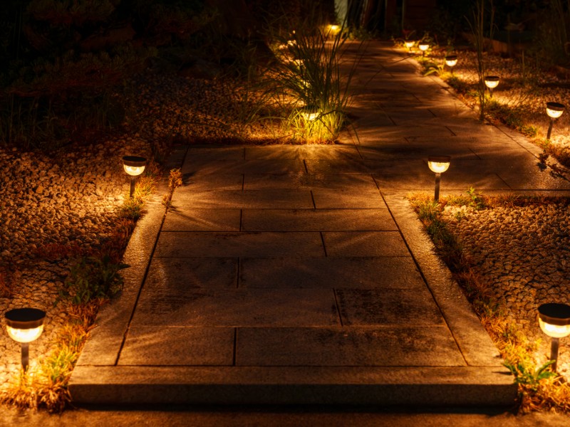 iluminação para jardim